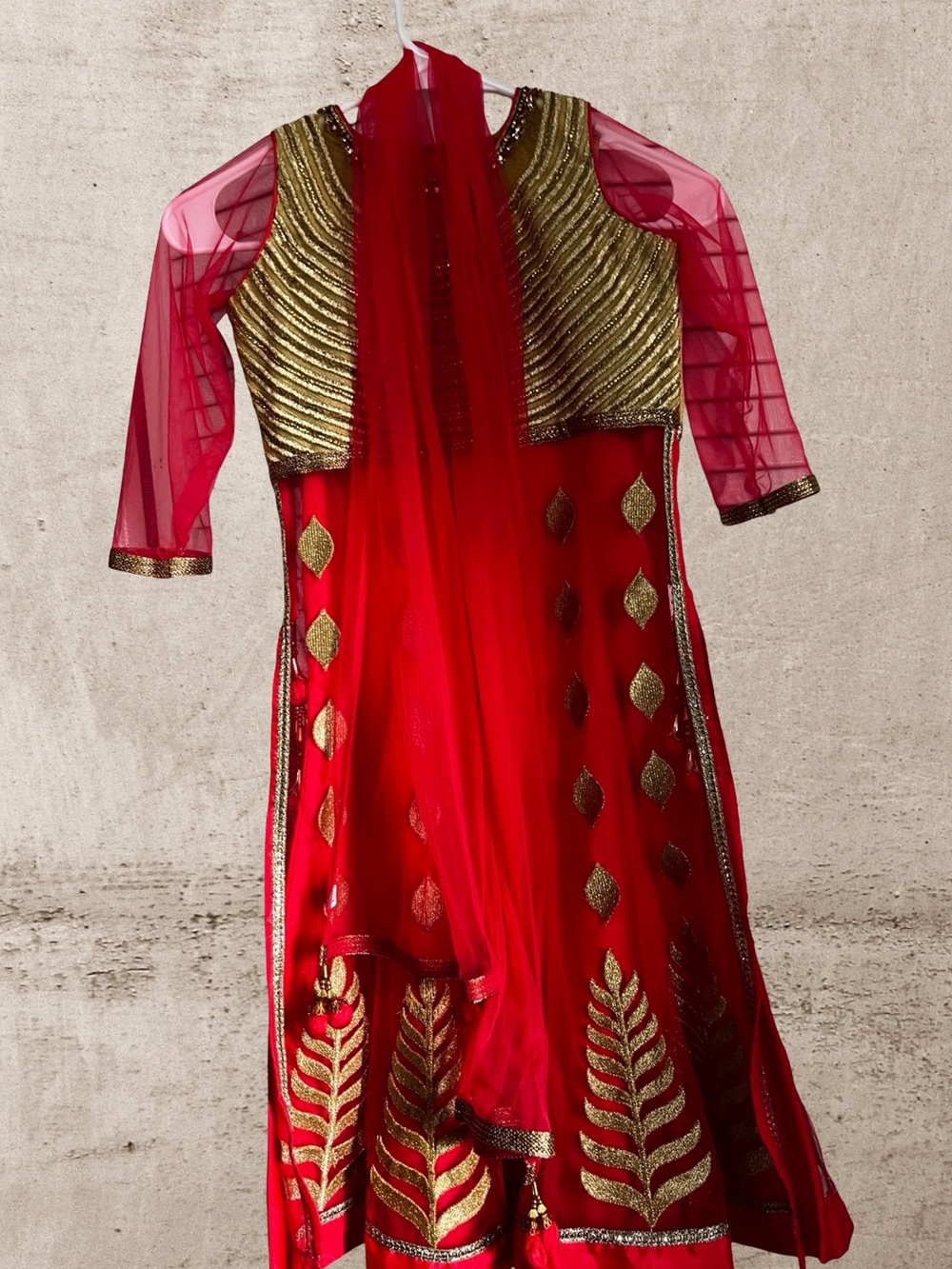 Heavily embellished Anarkali-style kurta/gown
